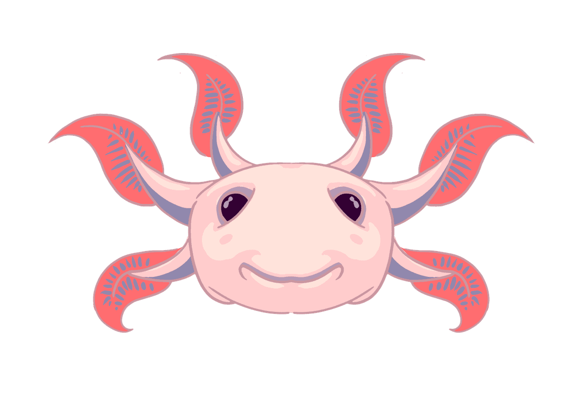 absolutely ADORABLE image of an axolotl.